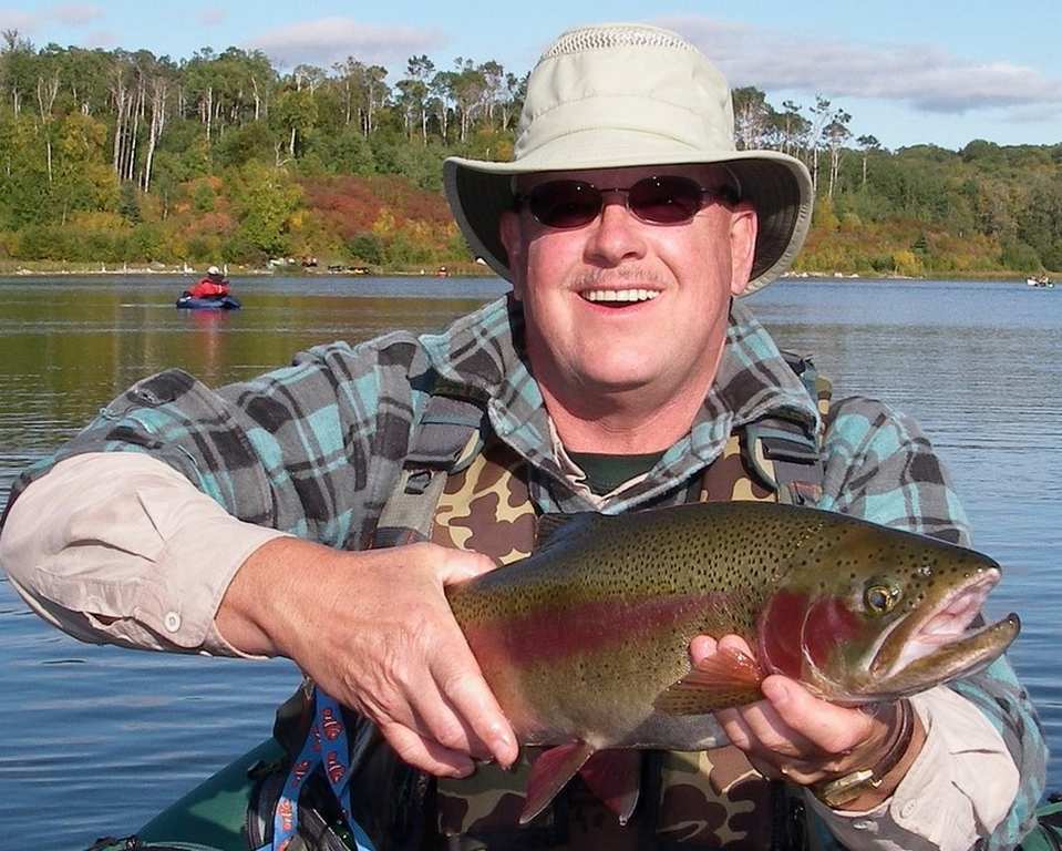 Gary with colorful Rainbow Trout.