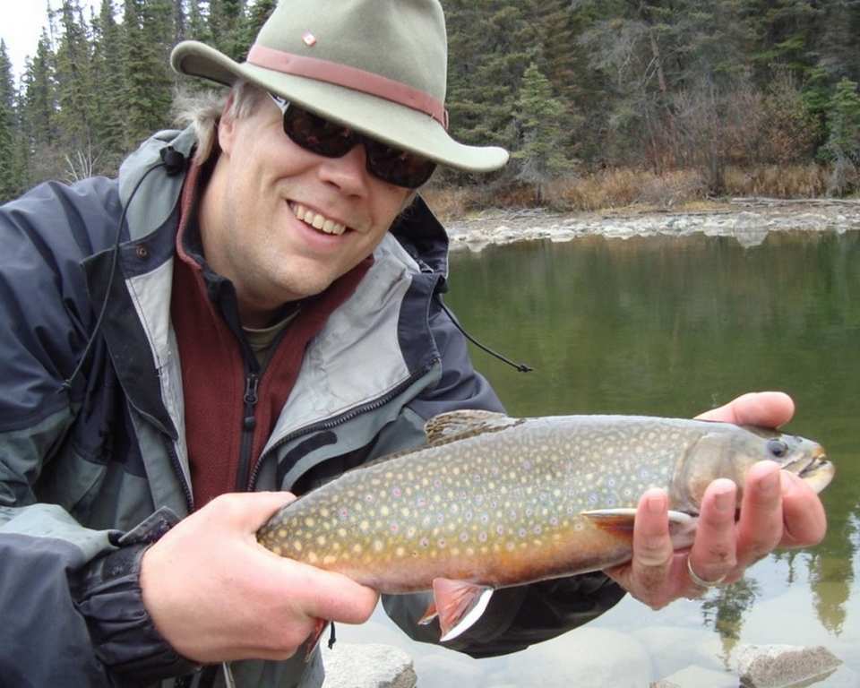 Peter with a brook Trout.