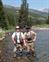 Father and Son (Gary and Brett) on the Castle River preparing to do "battle" with the trout.
